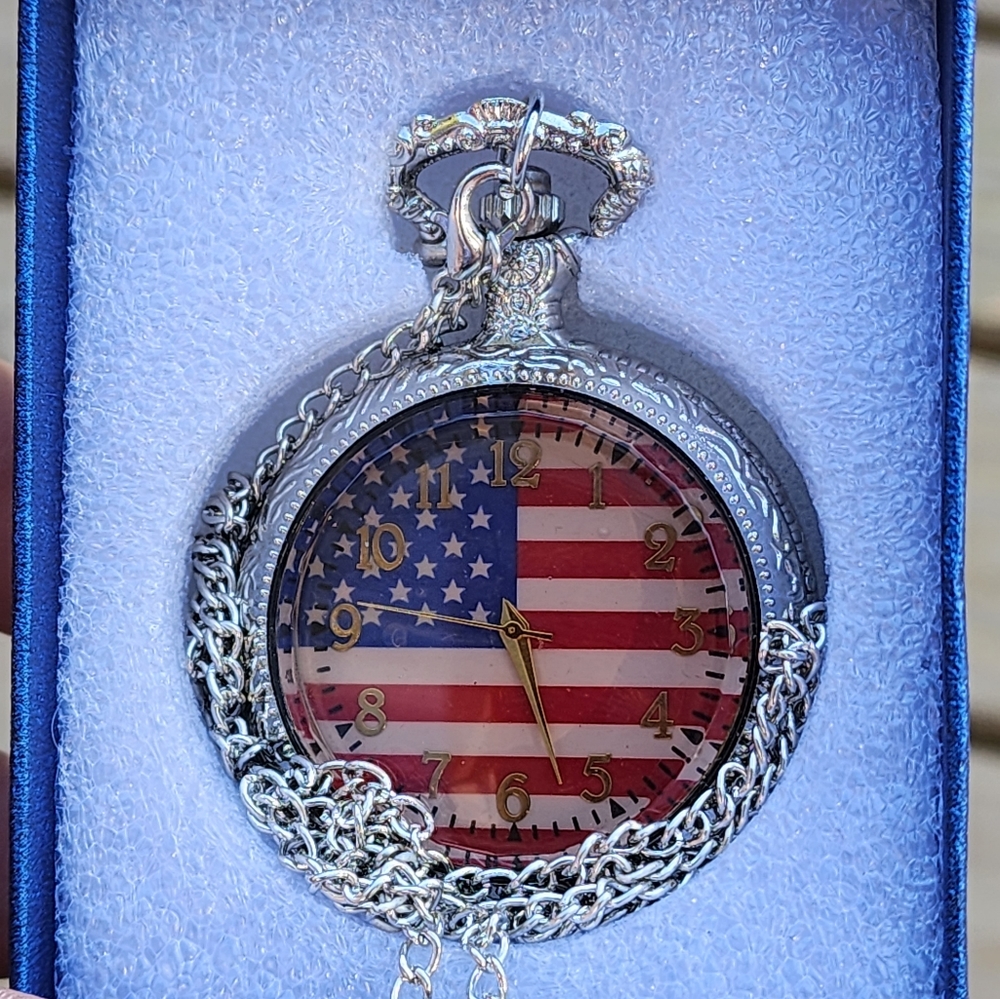 American Flag Pocket Watch